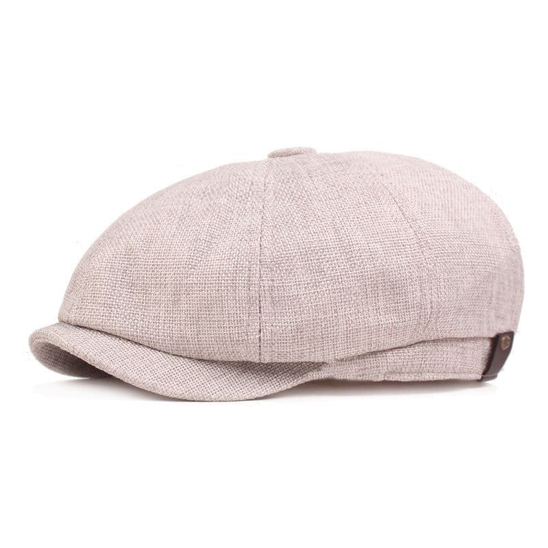 image-Cotton Linen Beret - Light Grey M (56-58cm)