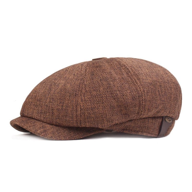 image-Cotton Linen Beret - Light Grey M (56-58cm)