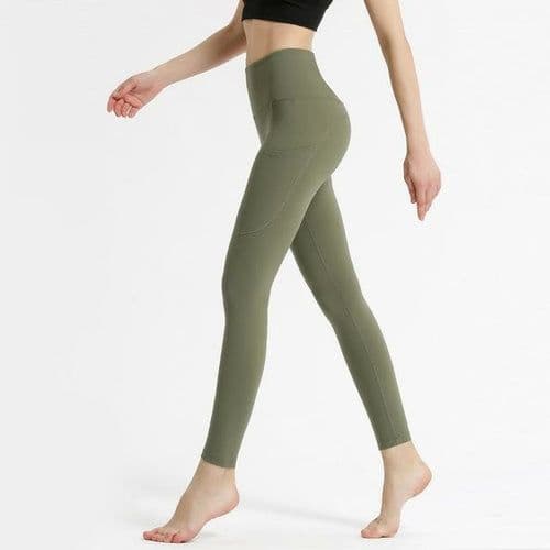 image-Yoga leggings Women's Fitness Wear Tight Elastic Quick Dry pants Solid
