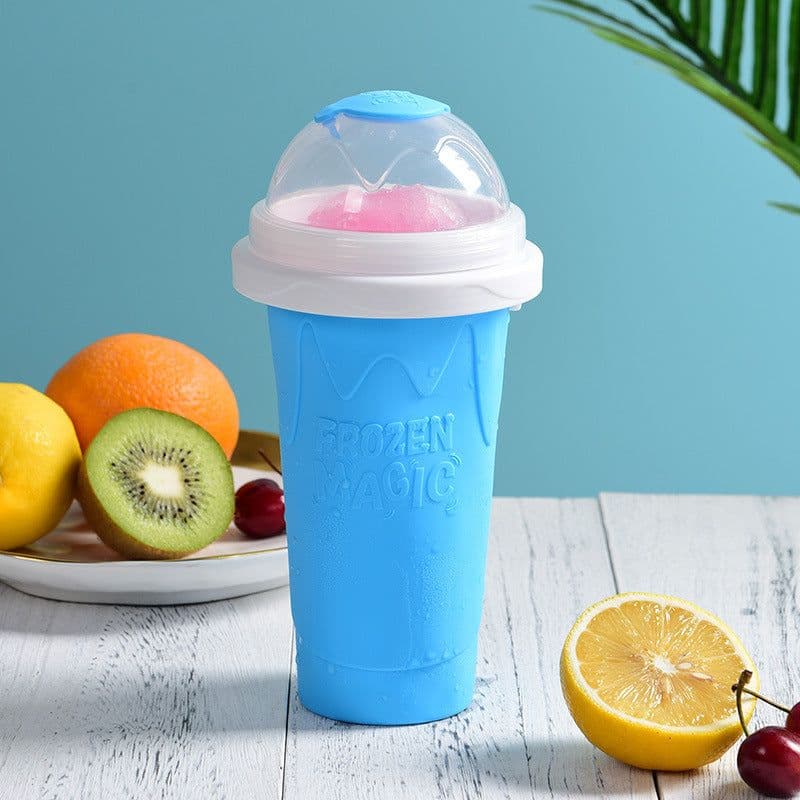 image-Silicone Pinch Cup - Blue 500ml Smoothie