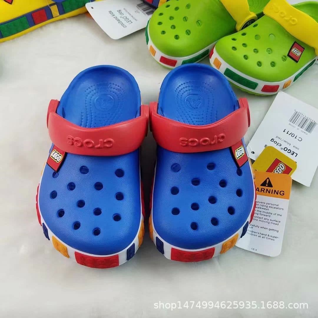 image-Crocs Baotou Beach Shoes - Lego Rose Red J3 21.5CM