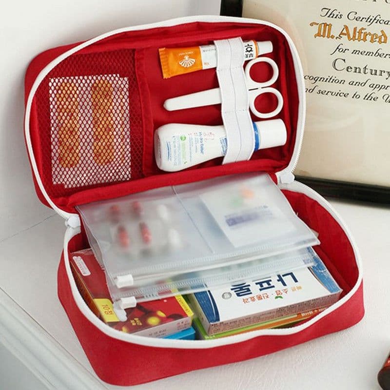 image-Empty Large First Aid Kit Medicines Outdoor Camping Survival Handbag Emergency Kits Travel Medical Bag Portable Storage Bag Red