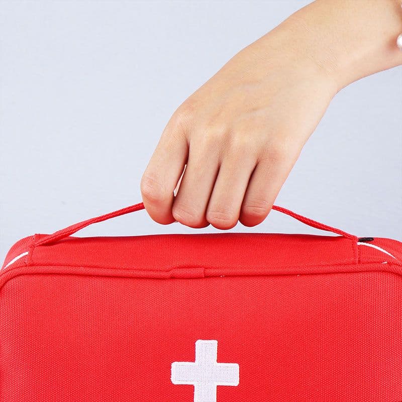 image-Empty Large First Aid Kit Medicines Outdoor Camping Survival Handbag Emergency Kits Travel Medical Bag Portable Storage Bag Red