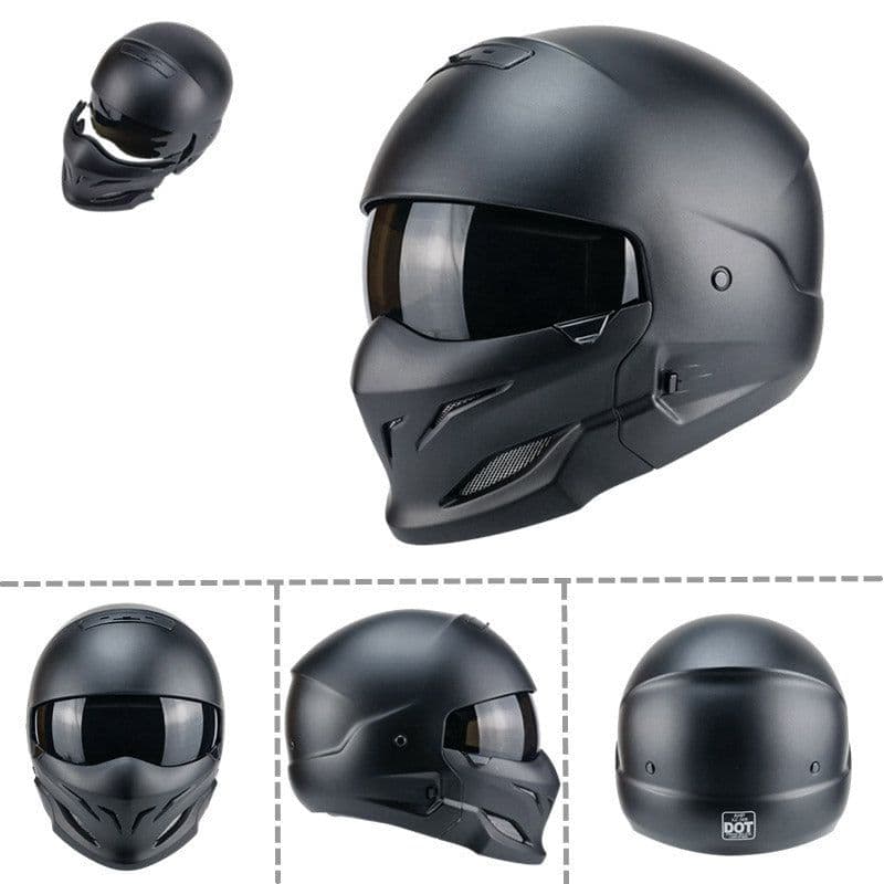 image-Black Scorpion Helmet Vintage Combo Helmet Half Helm