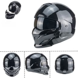 image-Black Scorpion Helmet Vintage Combo Helmet Half Helm