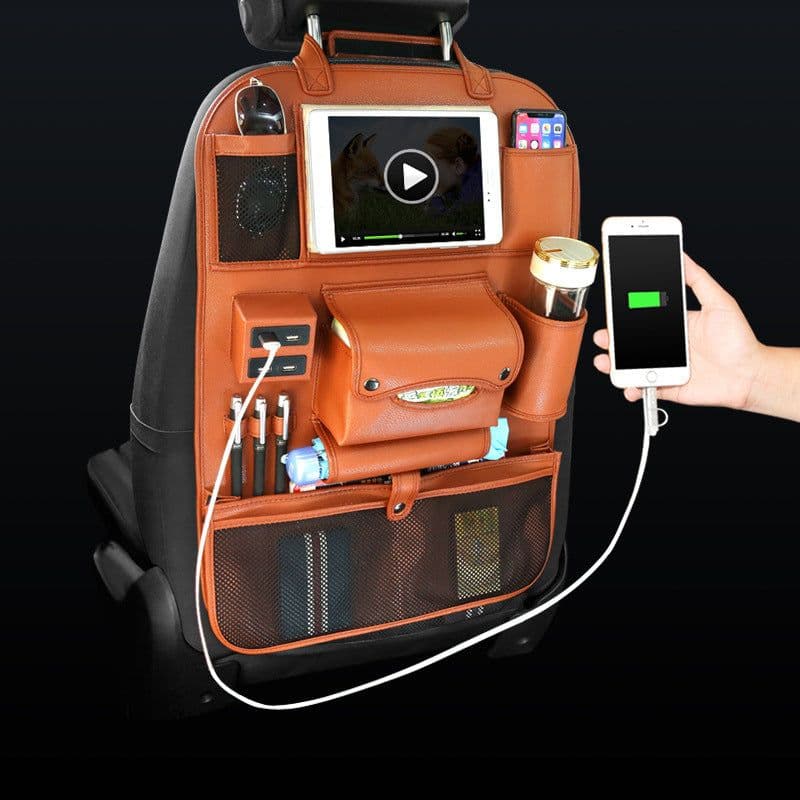 image-Car backrest storage bag seat multifunctional storage seat