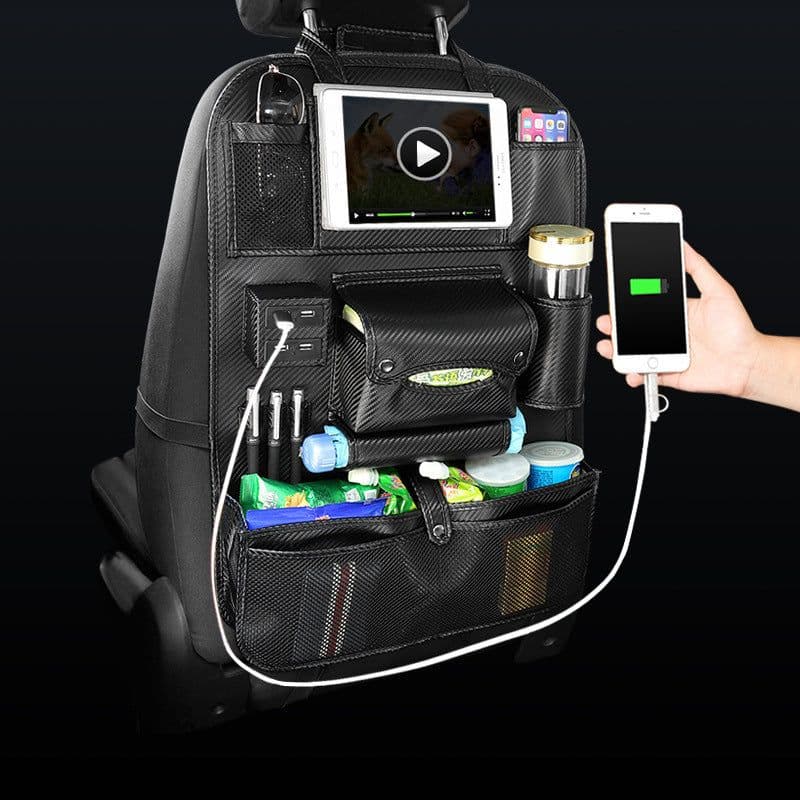 image-Car backrest storage bag seat multifunctional storage seat