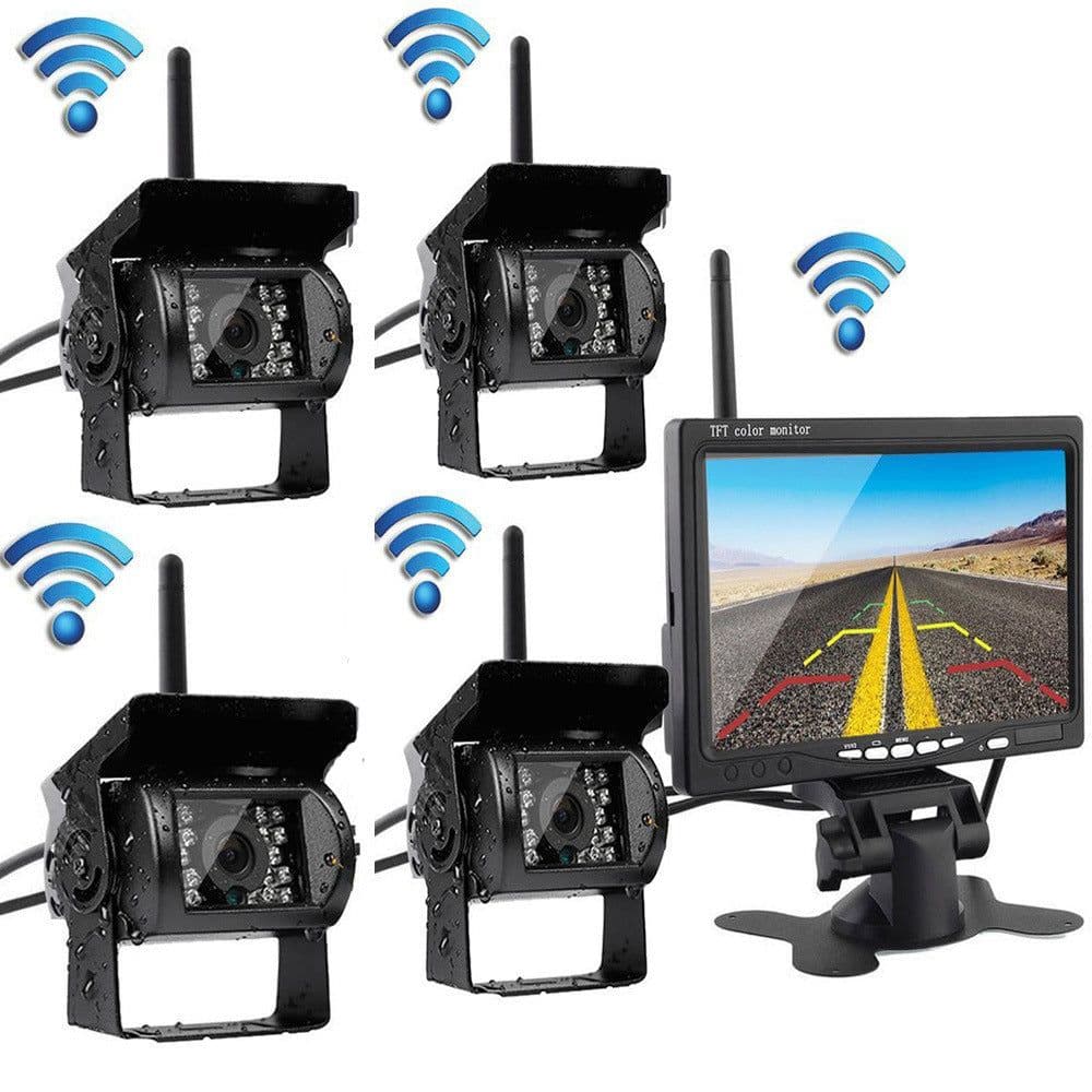 image-Forklift Truck Harvester 7 Inch Car Wireless Reversing Video Display Camera