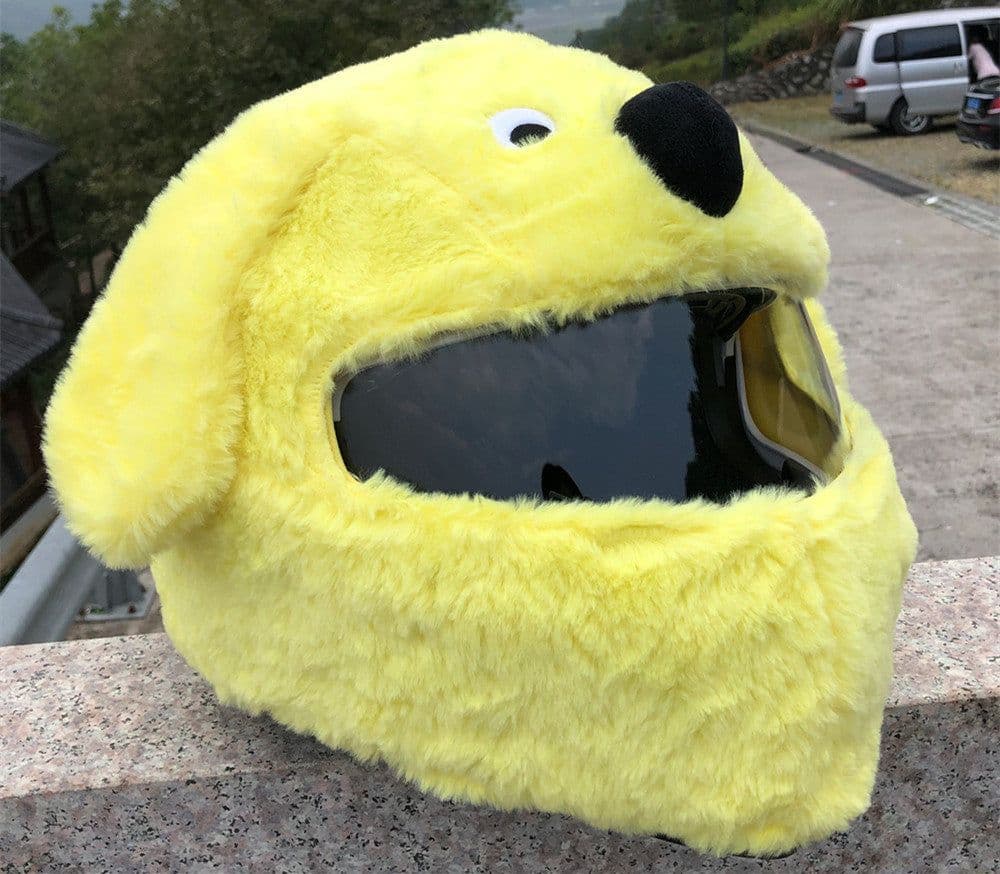image-Helmet Protection Headgear Full Helmet Cartoon Plush Panda Frog Puppy Unveiled Helmet Sports Car