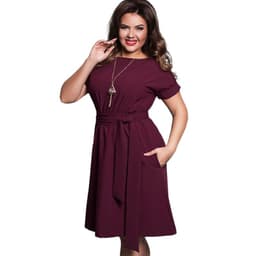 image-Plus size dress for women big size ladies clothing