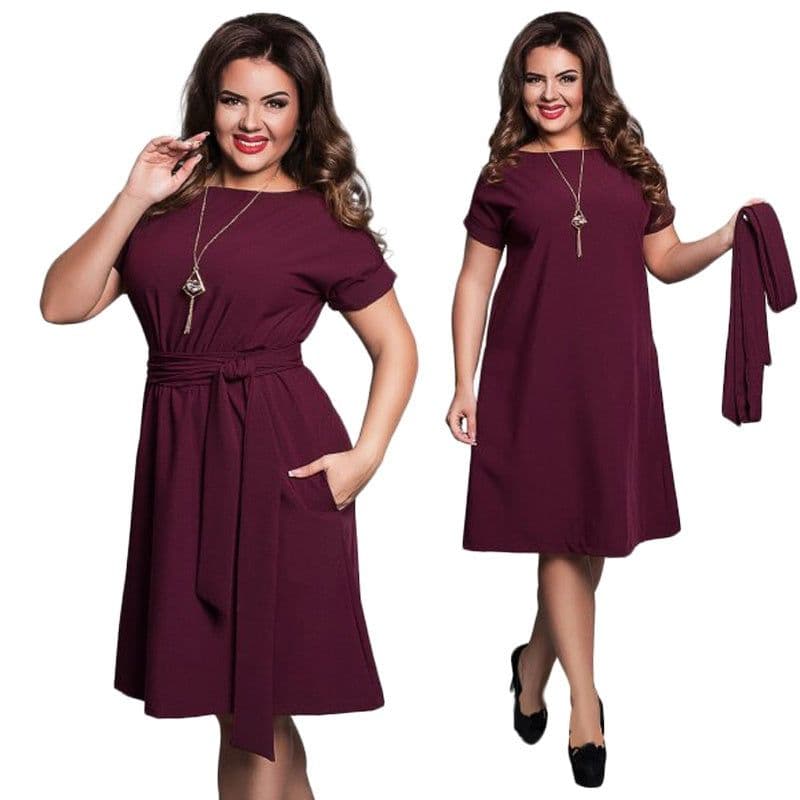 image-Plus size dress for women big size ladies clothing