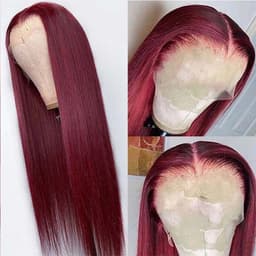 image-Full Headgear Long Straight Front Lace Wig Smooth Hair