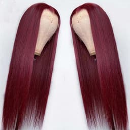 image-Full Headgear Long Straight Front Lace Wig Smooth Hair