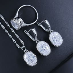 image-Bride Wedding Party Dinner Jewellery Set Hair Claw Diamond Jewellery