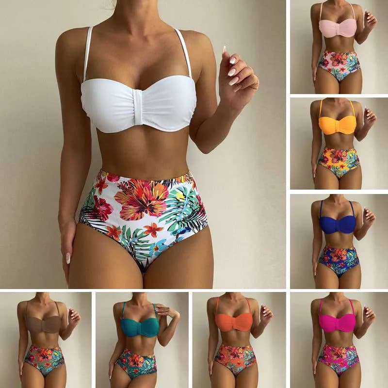 image-Women's Floral Print Spaghetti Strap Bikini Bathing Suit 2 Piece Swimsuits