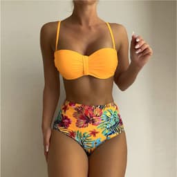 image-Women's Floral Print Spaghetti Strap Bikini Bathing Suit 2 Piece Swimsuits