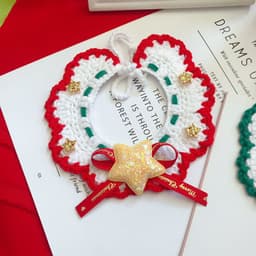 image-Wool Pet Collar Hand Woven Collar Christmas Pet Accessories