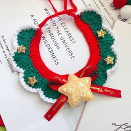 image-Wool Pet Collar Hand Woven Collar Christmas Pet Accessories