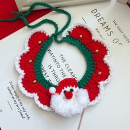 image-Wool Pet Collar Hand Woven Collar Christmas Pet Accessories
