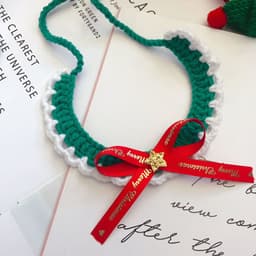 image-Wool Pet Collar Hand Woven Collar Christmas Pet Accessories