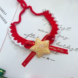 image-Wool Pet Collar Hand Woven Collar Christmas Pet Accessories