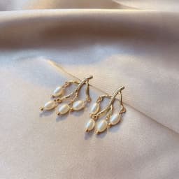 image-Pearl branch earrings earrings women