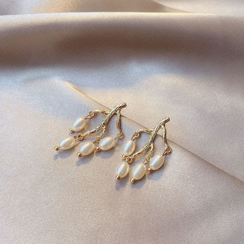 image-Pearl branch earrings earrings women