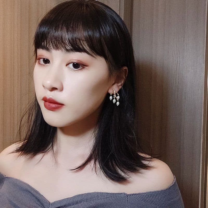 image-Pearl branch earrings earrings women