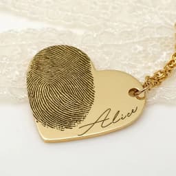 image-Personalized Fingerprint Necklace Custom Heart Necklace Name Necklace Memorial Gift Christmas Gift Valentines Day Gift