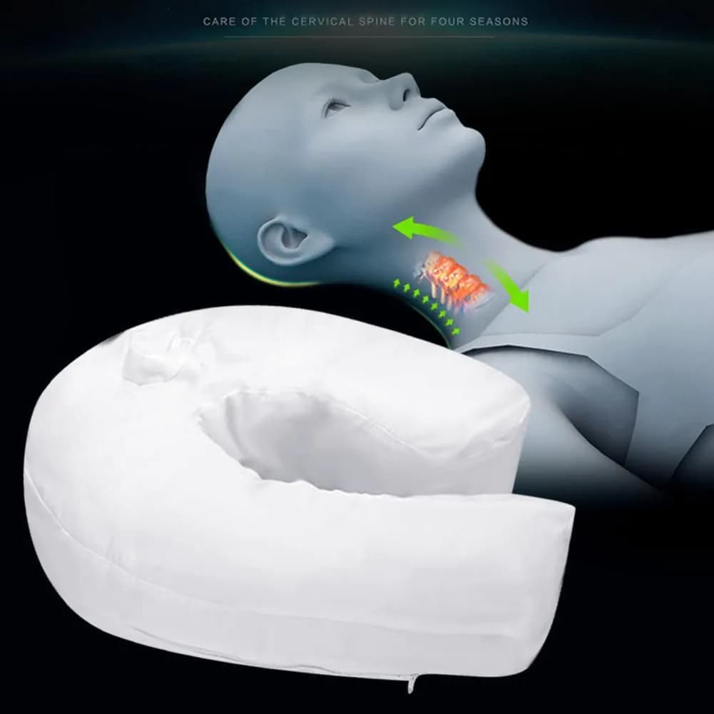image-Cotton Pillow Side Sleeper Pillows Neck & Back Pillow Hold Neck Spine Protection Cotton Pillow Health Care