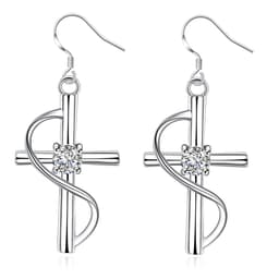 image-New Cross-border Popular Elongated Cross Earrings
