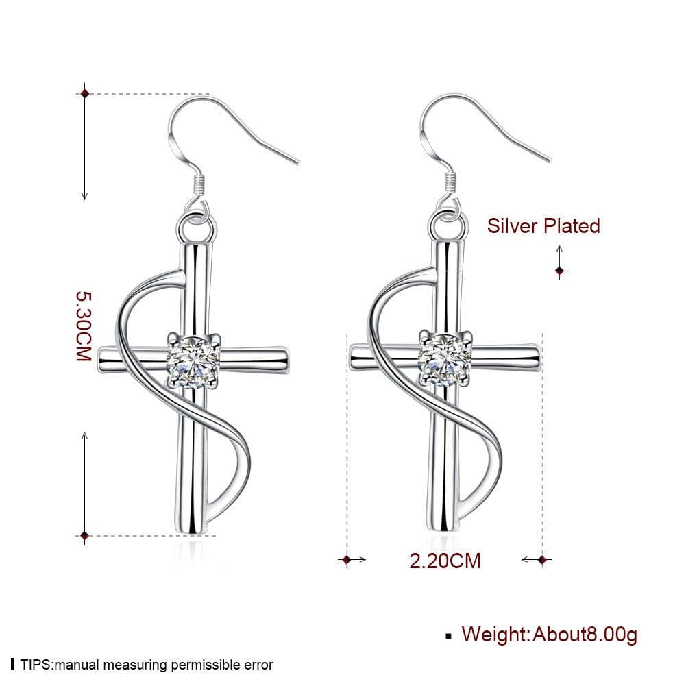 image-New Cross-border Popular Elongated Cross Earrings