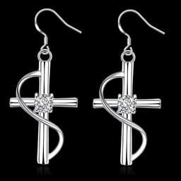 image-New Cross-border Popular Elongated Cross Earrings
