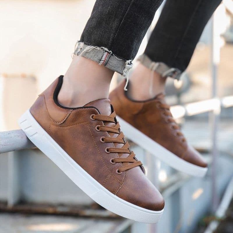 image-Lace-up Flat Shoes Men's Fashion Casual Shoes