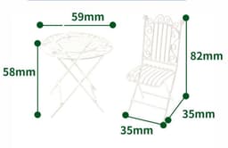 image-Iron Art Table And Chair Coffee Table And Chair Mini Model
