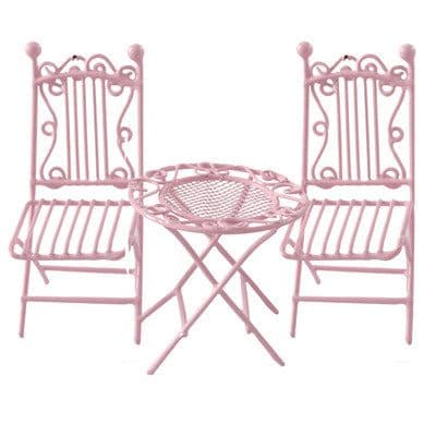 image-Iron Art Table And Chair Coffee Table And Chair Mini Model