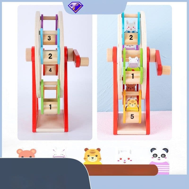 image-Wooden Animal Hand Ferris Wheel Baby Children Early Childhood Educational Toys