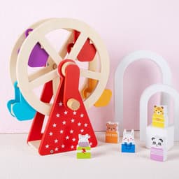 image-Wooden Animal Hand Ferris Wheel Baby Children Early Childhood Educational Toys