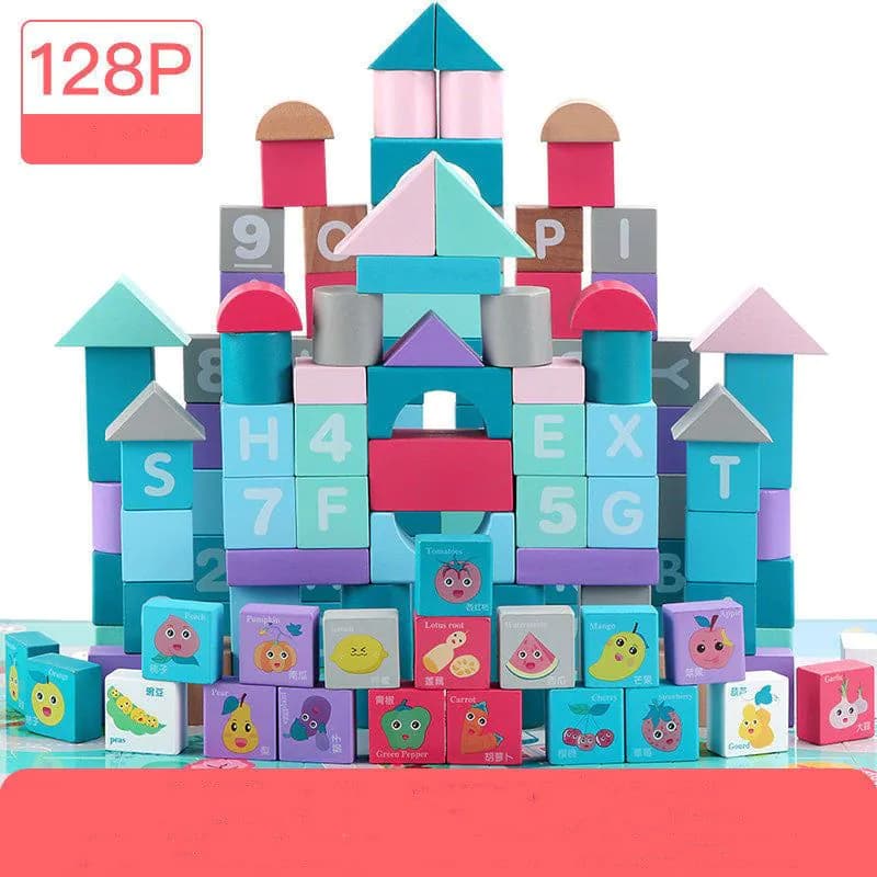 image-Children's Building Block Toys 1-2 Years Old Girl Baby 3-6 Years Old Baby Ppuzzle Boy Wood