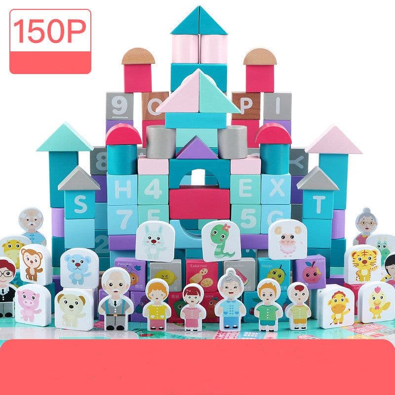 image-Children's Building Block Toys 1-2 Years Old Girl Baby 3-6 Years Old Baby Ppuzzle Boy Wood