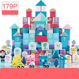 image-Children's Building Block Toys 1-2 Years Old Girl Baby 3-6 Years Old Baby Ppuzzle Boy Wood