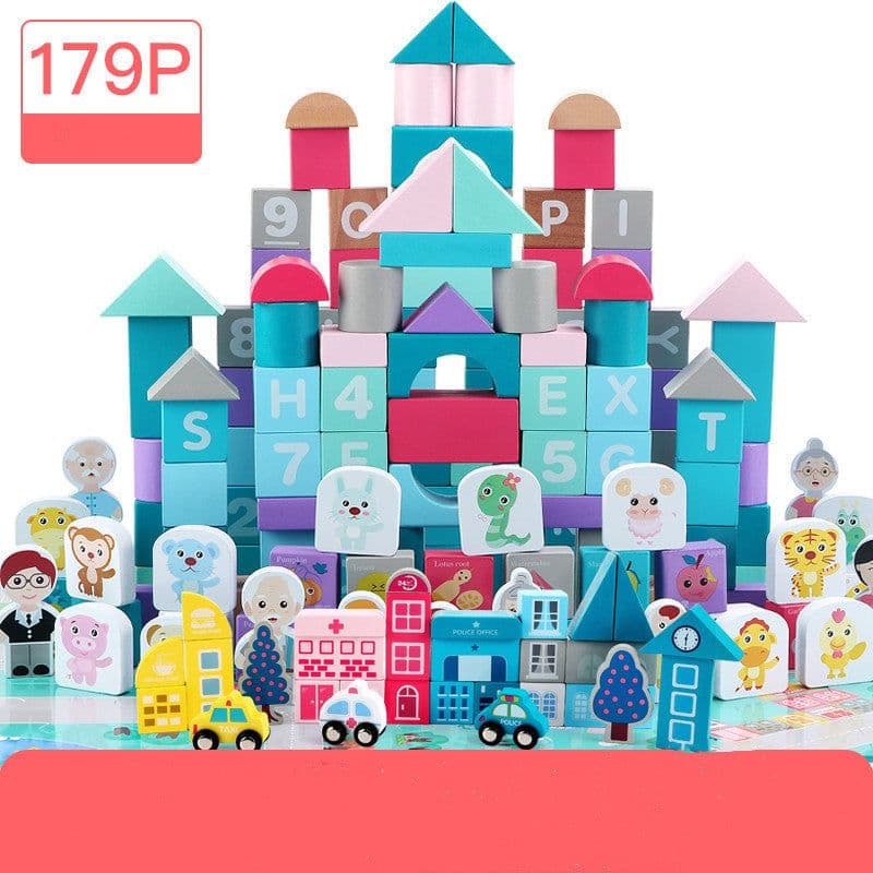 image-Children's Building Block Toys 1-2 Years Old Girl Baby 3-6 Years Old Baby Ppuzzle Boy Wood