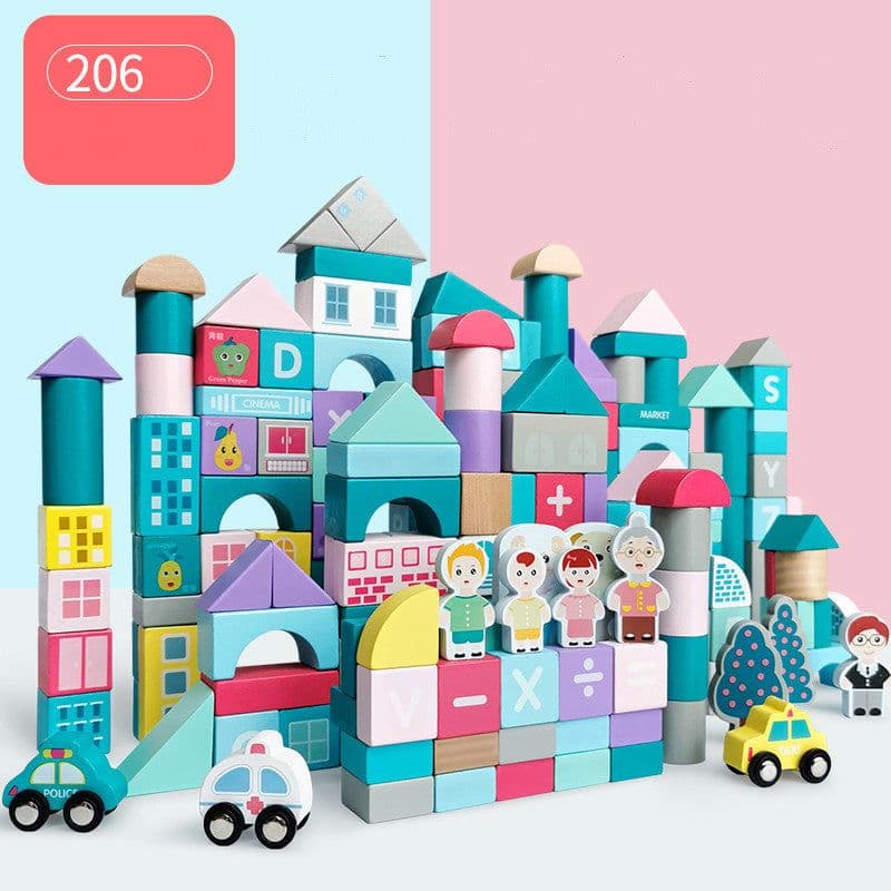 image-Children's Building Block Toys 1-2 Years Old Girl Baby 3-6 Years Old Baby Ppuzzle Boy Wood
