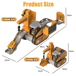 image-Disassembly And Assembly 4 In One Deformation Scene Engineering Vehicle Sliding Track Crane Excavator Toy