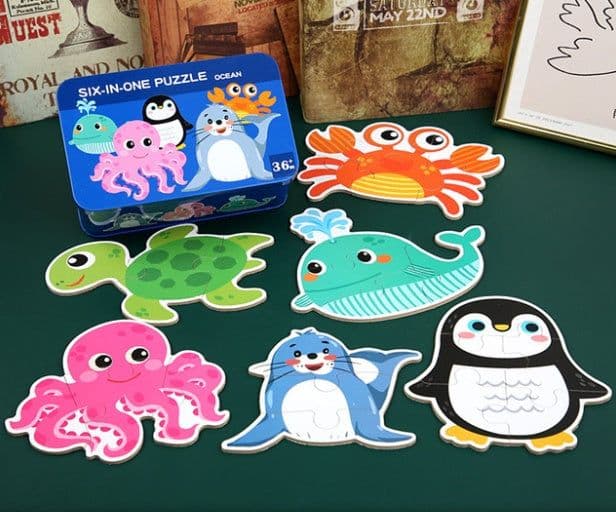 image-Children's wooden puzzle toys