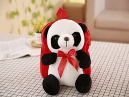 image-Plush panda school bag