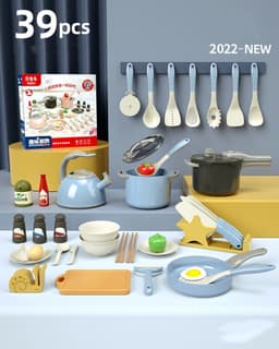image-Simulation Kitchen Baby Cooking Sound Light Large Size Rice Cooker Children Play Home Toys Set