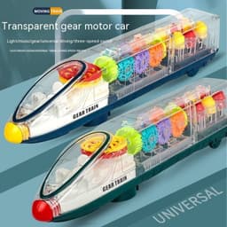 image-Transparent Gear Motor Car CRH Harmony Electric Universal Light Children's Educational Toys