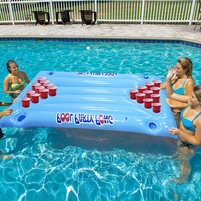 image-Inflatable floating row inflatable cup hole floating deck chair table tennis floating row