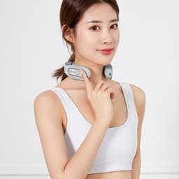 image-EMS Neck Acupoints Lymphvity Massager Device Intelligent Neck Massager With Heat Blue Hot Design